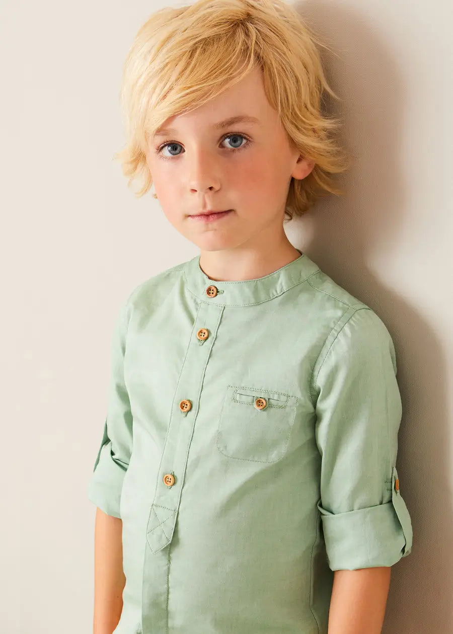 Stylish Green Linen Shorts for Boys - Trendy Summer Outfit for Casual Wear & Outdoor Activities
