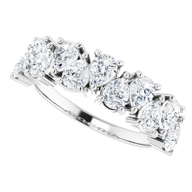 2.31 Carat Pear Cut Diamond Wedding Band Ring for Women - Elegant Bridal Jewelry for Engagement, Anniversary & Special Occasions