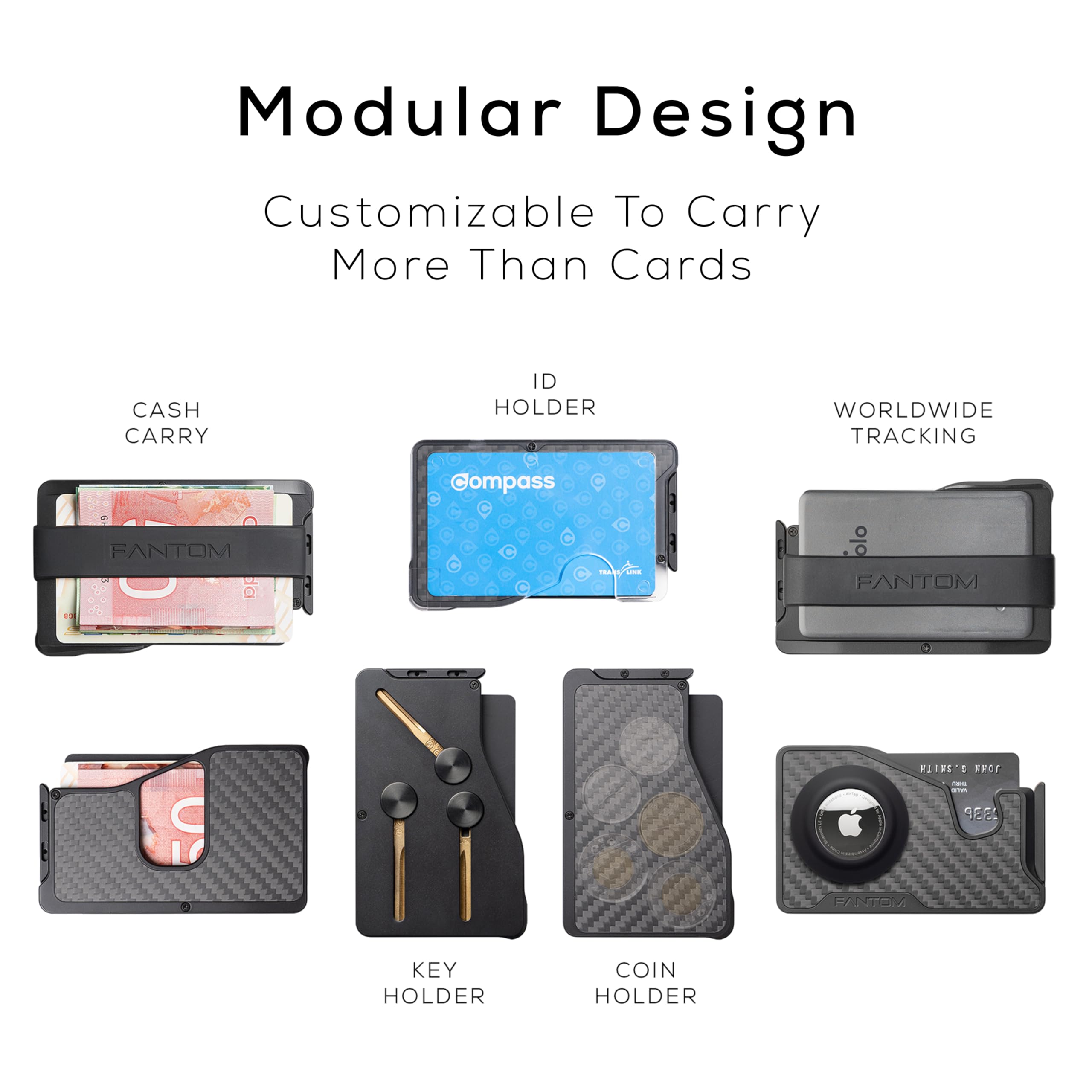 FANTOM X Ultra Slim RFID Blocking Aluminum Card Holder Wallet - Holds 7-13 Credit Cards | Carbon Fiber Design for Men & Women | Perfect for Travel, Business & Everyday Use