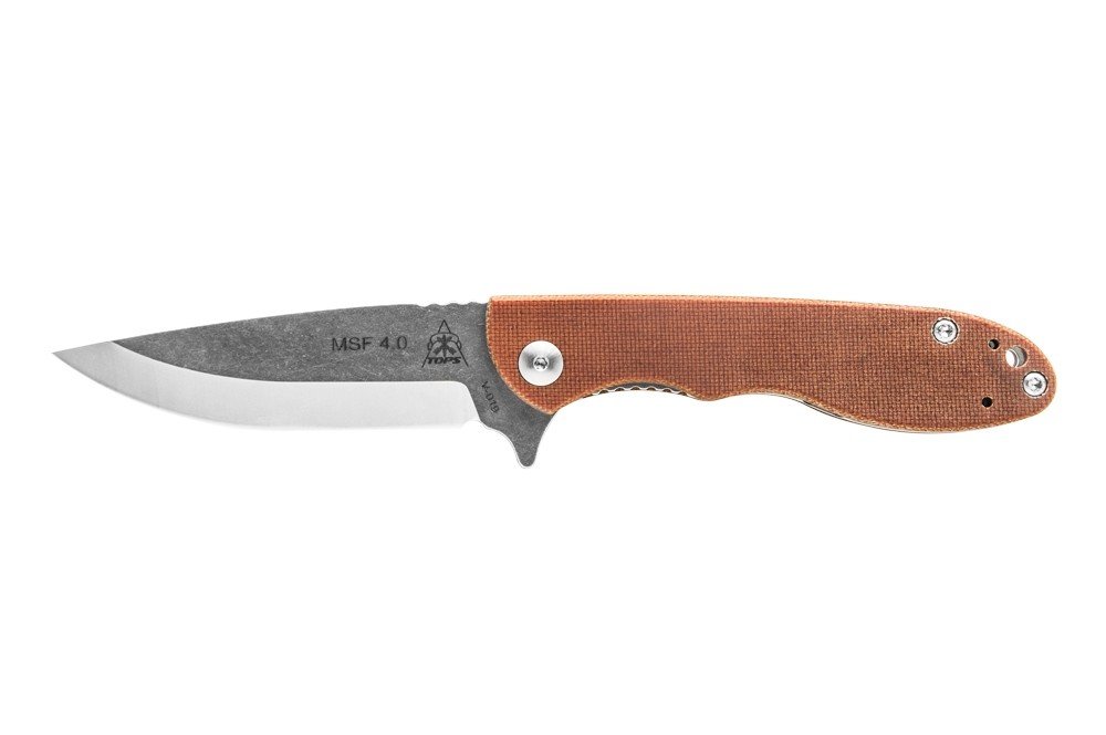 TOPS Mini Scandi Linerlock Folding Knife - High Carbon Steel Blade, Ergonomic Handle for Outdoor Camping, Hunting, and Everyday Carry (EDC)