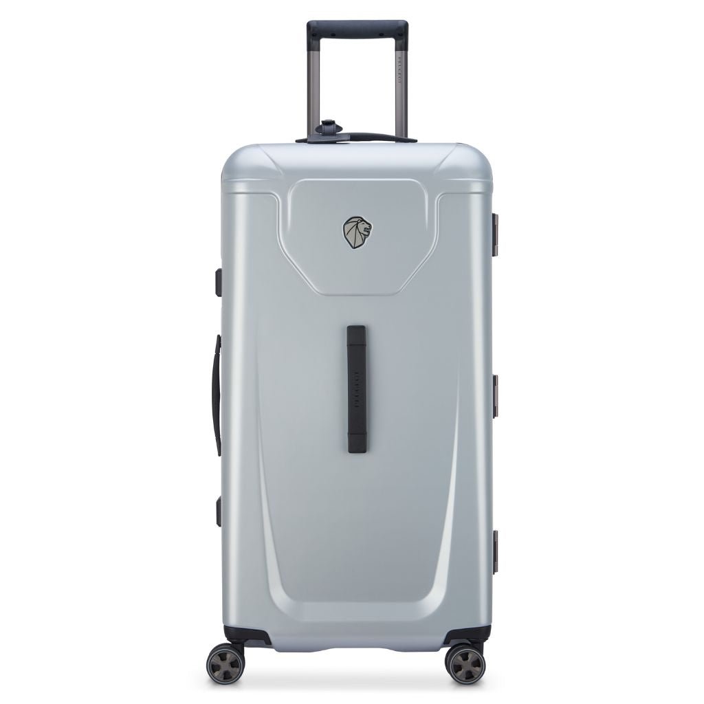Peugeot Voyages 80cm Zipperless Hardshell Luggage Suitcase - Silver | Lightweight Spinner Trunk for Air Travel & Business Trips