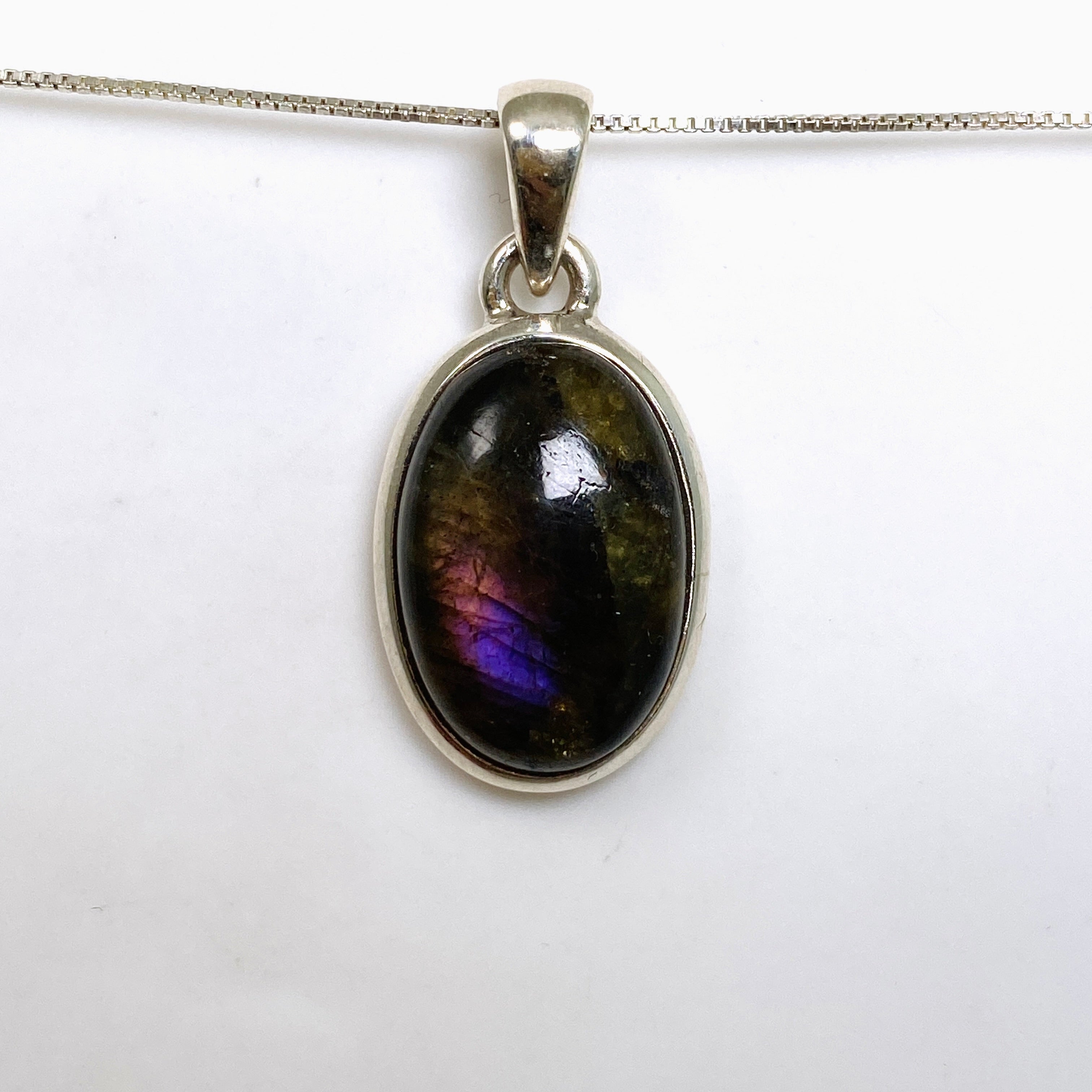 Natural Labradorite Oval Cabochon Pendant - PPGJ1047 | Handmade Gemstone Jewelry for Women | Perfect for Spiritual Healing, Meditation & Boho Fashion