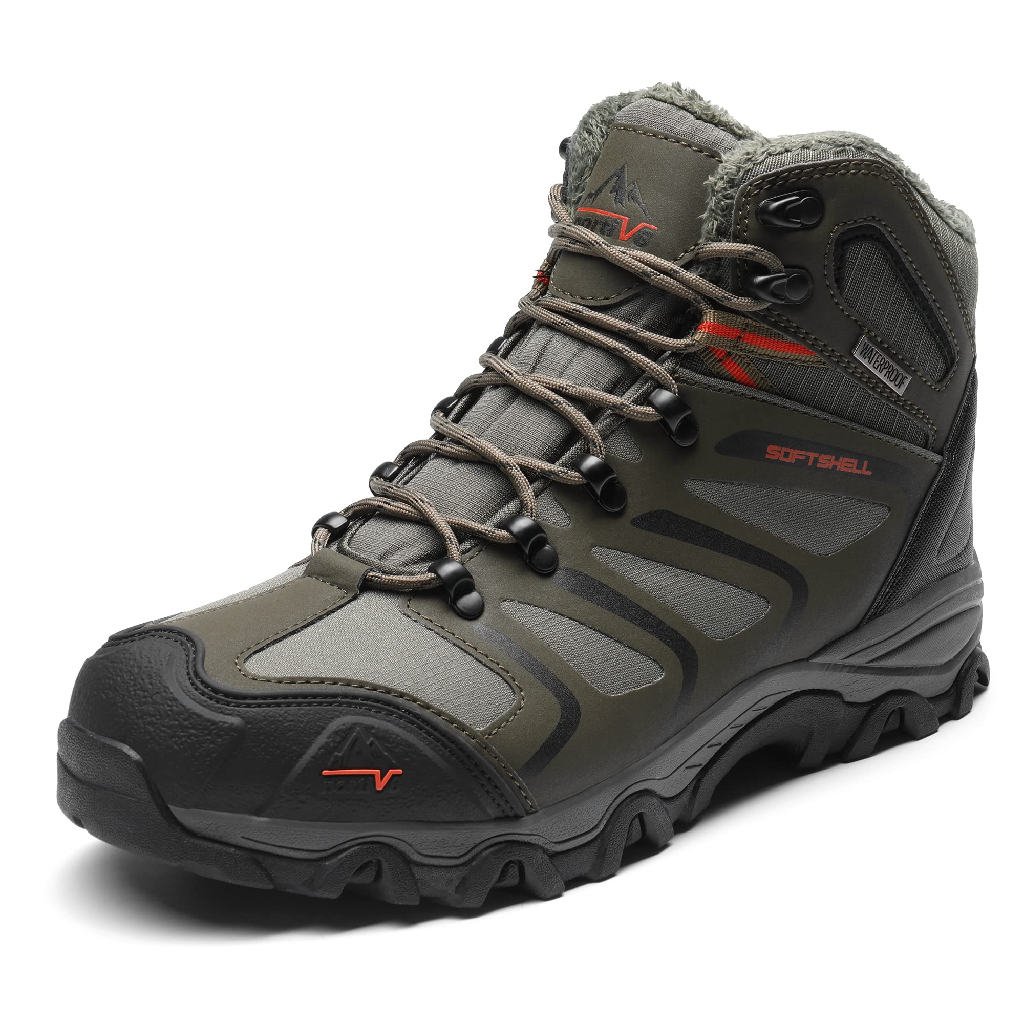 NORTIV 8 Men's Waterproof Hiking Boots - Lightweight Ankle High Outdoor Shoes for Trekking & Trail Walking - Perfect for Camping, Backpacking and Mountain Adventures