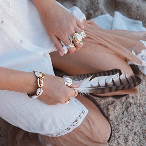 Softones 2Pcs Adjustable Handmade Beach Shell Bracelet & Anklet Set for Women - Perfect for Summer Vacation, Boho Festival, Beach Party and Casual Wear