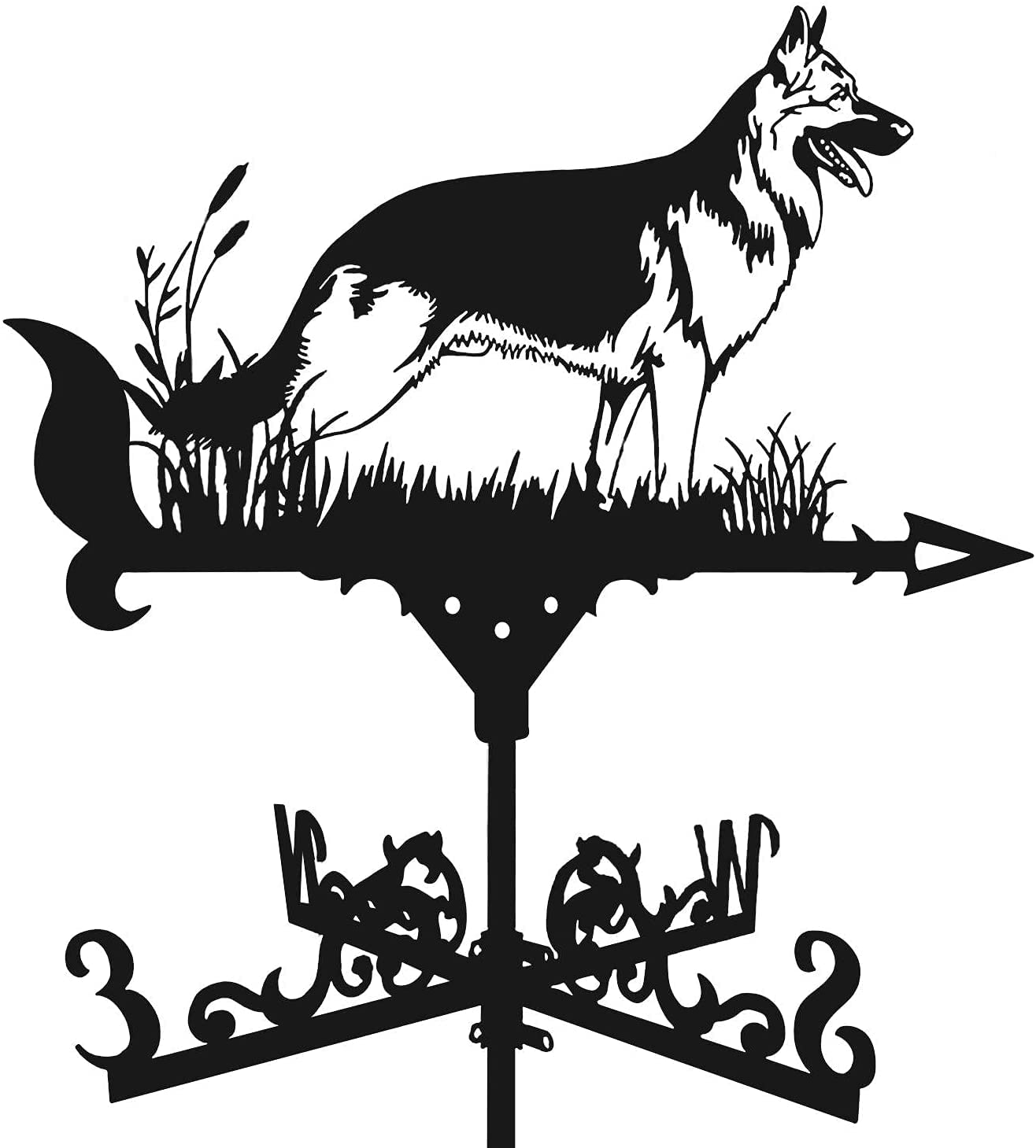 Vintage Iron Dog Weathervane - Handcrafted Metal Roof Wind Vane for Garden & Outdoor Decor | Rustic Farmhouse Style Weather Indicator for Roofs, Barns & Yards | Perfect for Country Homes, Cottage Gardens & Patio Decor