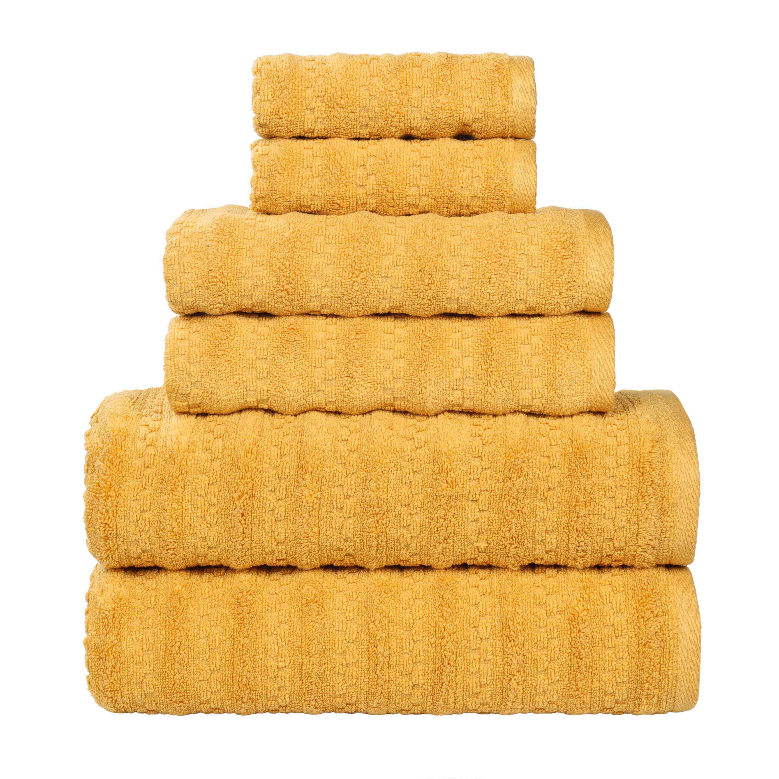 Zuma Zero Twist Cotton Medium Weight Soft Absorbent 6-Piece Bath Towel Set - Premium Luxury Towels for Spa, Bathroom & Beach Use