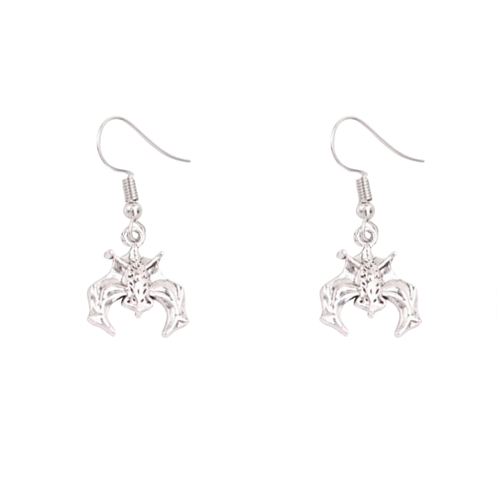 Halloween Earrings for Women & Men - Pumpkin, Bat & Rose Stud & Drop Dangle Earring Sets - Gothic Hoop Earrings for Halloween Costume Parties & Cosplay