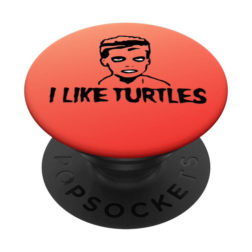 Jonathan the Zombie 'I Like Turtles' PopSockets Swappable Phone Grip - Interchangeable Stand & Holder for iPhone, Samsung, Tablets - Perfect for Selfies, Gaming, and Everyday Use