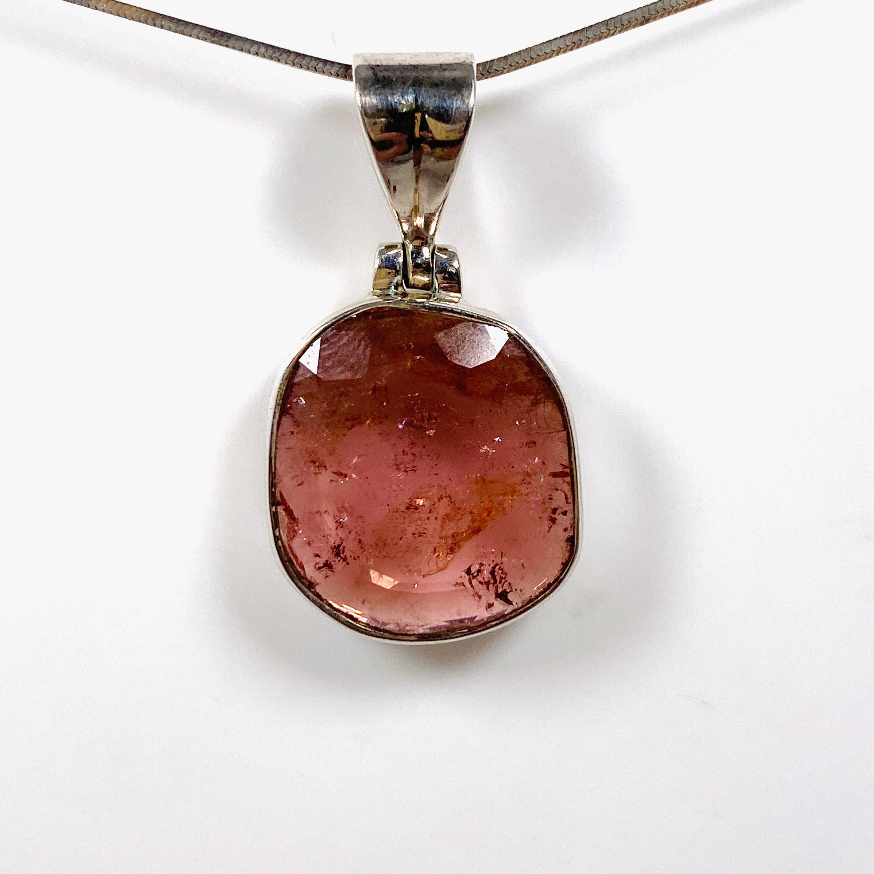 Natural Pink Tourmaline Faceted Pendant Necklace - Genuine Gemstone Jewelry for Women - Perfect for Valentine's Day Gifts, Anniversary & Special Occasions