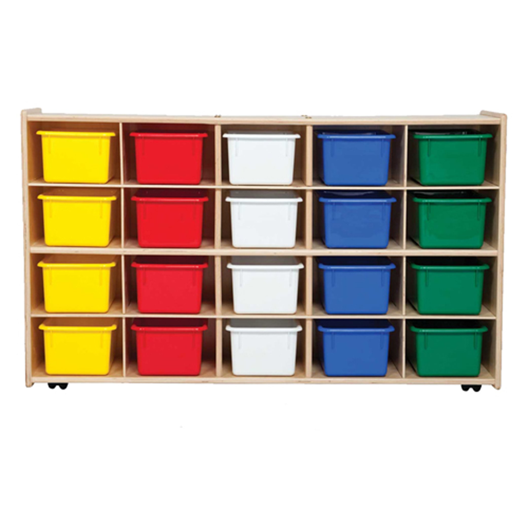 Contender C14503F-C5 20 Tray Storage Cabinet with Assorted Trays, Assembled with Casters - Perfect for Office, Warehouse, and Home Organization