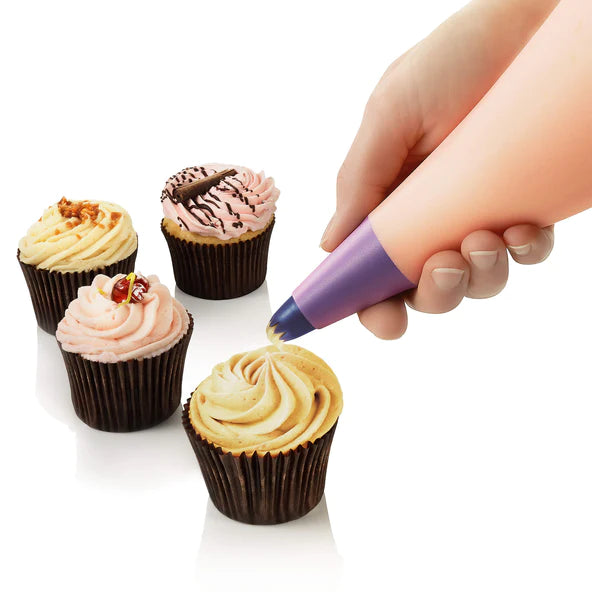 Premium Silicone Piping Set for Baking - 12 Piece Cake Decorating Kit with 6 Nozzle Tips, Icing Bags & Accessories - Perfect for Cupcakes, Cookies & Pastry Decoration - Ideal for Home Bakers & Professional Chefs