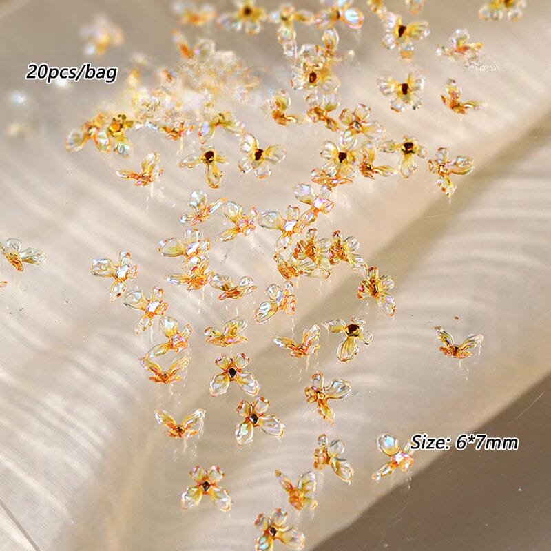 20pcs 3D Transparent Butterfly Nail Art Decorations - DIY Manicure & Nail Design for Parties, Weddings, and Special Occasions
