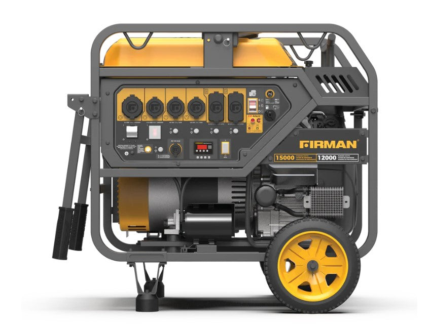 Firman P12002 12000W/15000W 50 Amp Electric Start Gas Generator with CO Alert - Portable Power for Home Backup, Camping & Outdoor Events