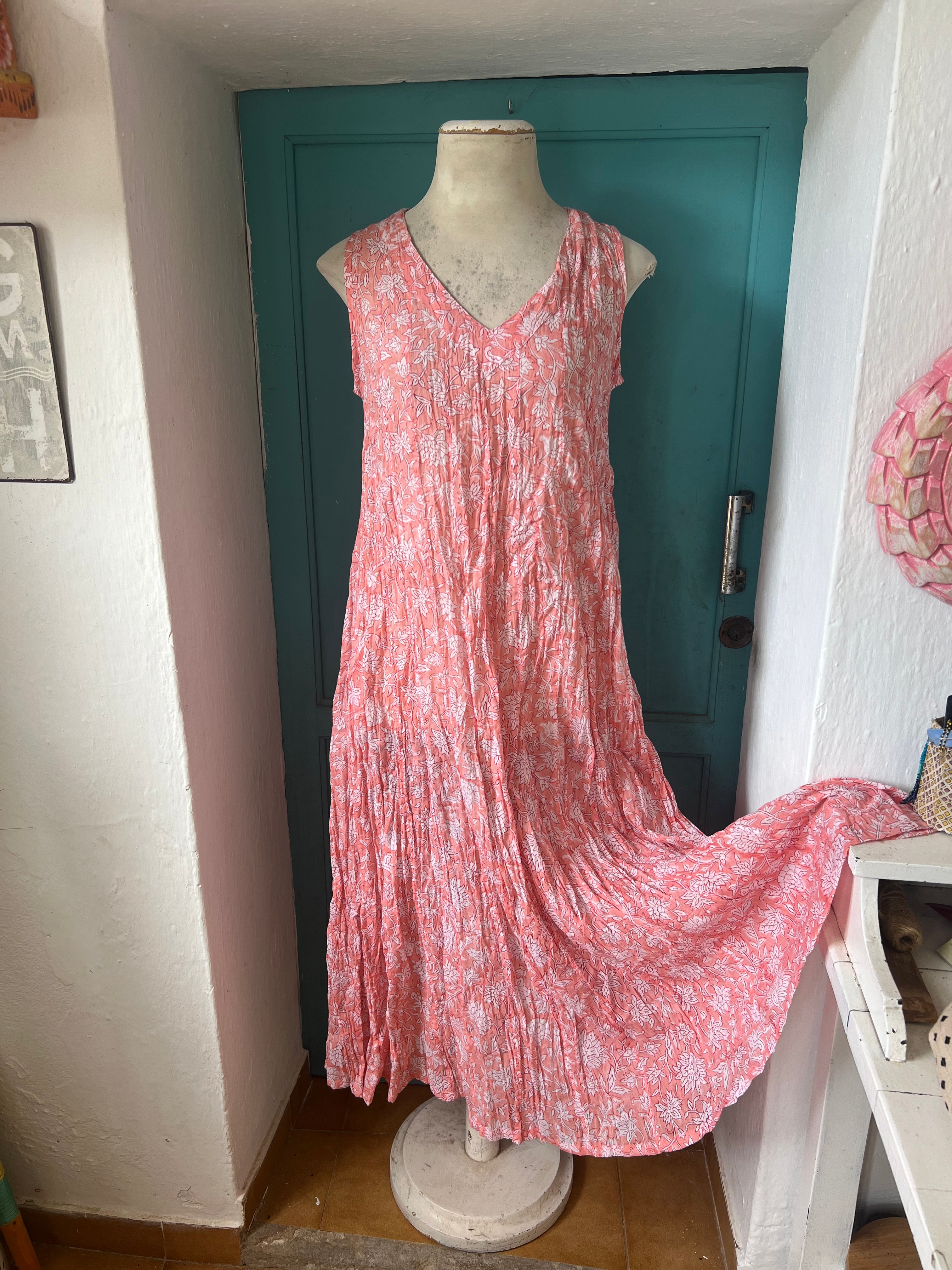 Ibeka Ibeca SL Cotton Maxi Dress - Rosa Dream | Flowy Summer Dress for Women, Beach Cover Up, Boho Chic Outfit, Casual & Party Wear