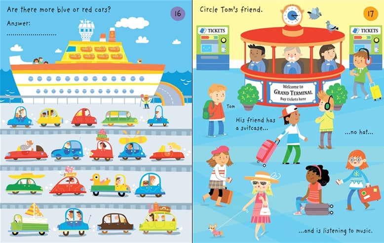 Usborne Softcover Holiday Tear-Off Pad Activity Book for Kids - Fun Travel & Party Games for Little Children | Perfect for Road Trips, Airplane Rides & Birthday Celebrations