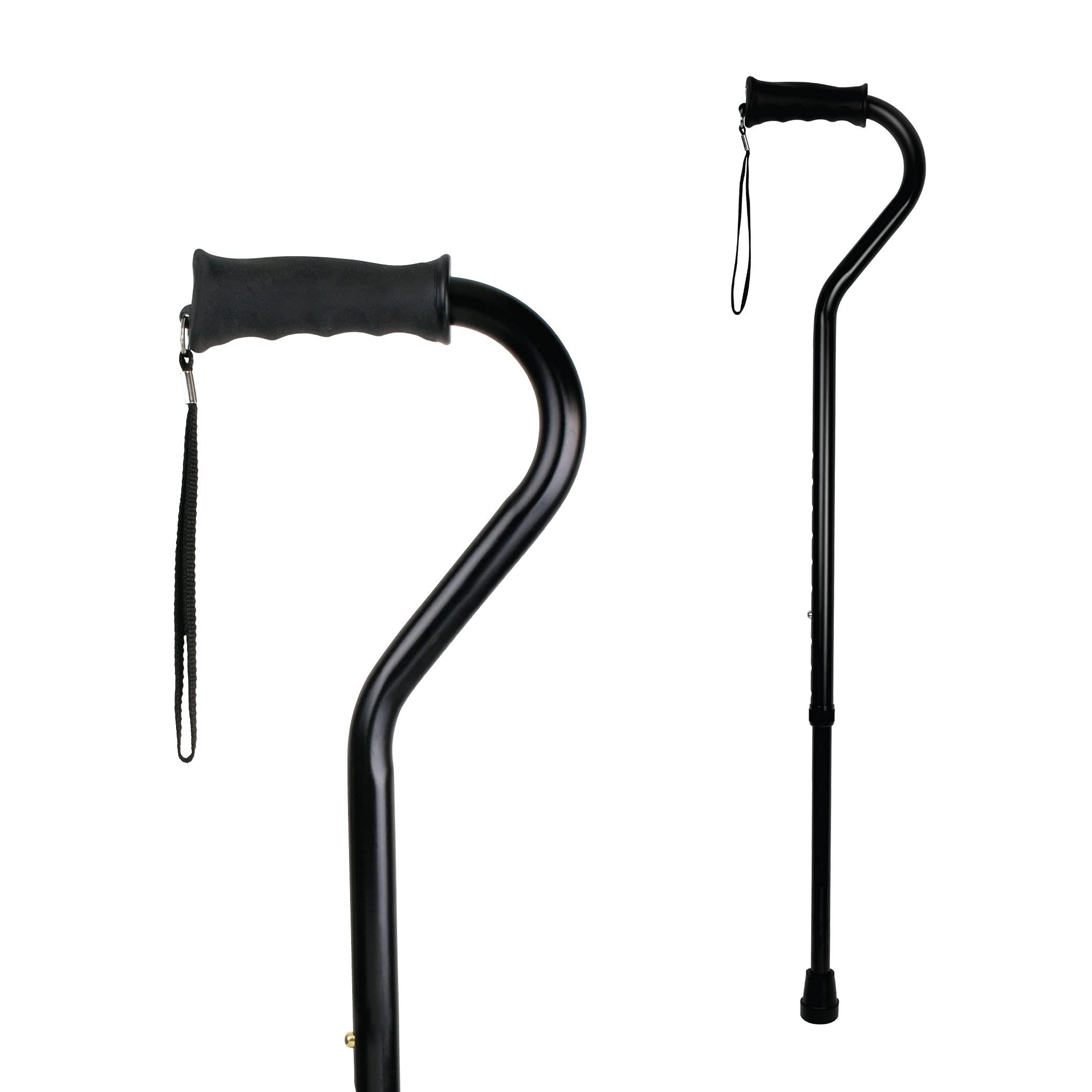 Carex Adjustable Walking Cane with Soft Cushioned Handle - Lightweight Support Cane for Men & Women - Black Mobility Aid for Seniors & Injury Recovery - Indoor & Outdoor Use