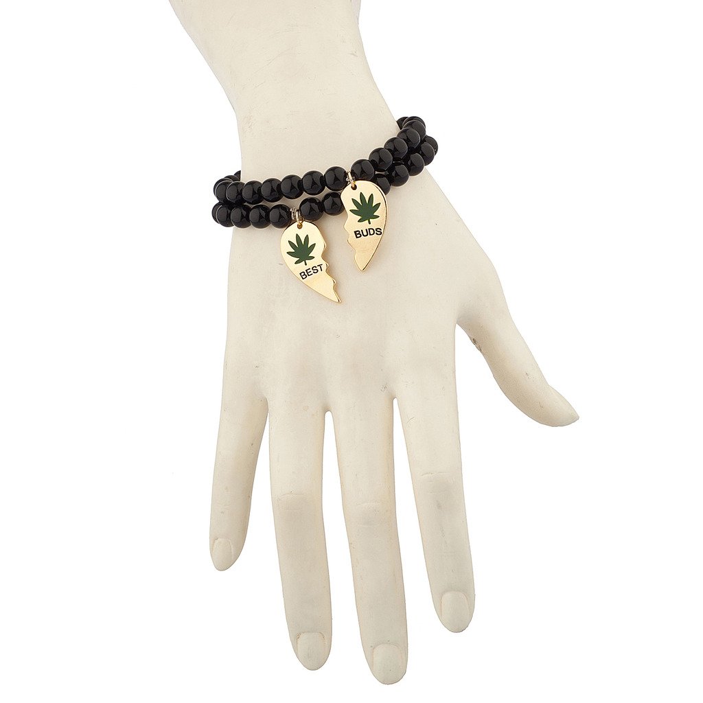 Best Buds Weed 420 Matching Bracelets - BFF Jewelry for Cannabis Lovers