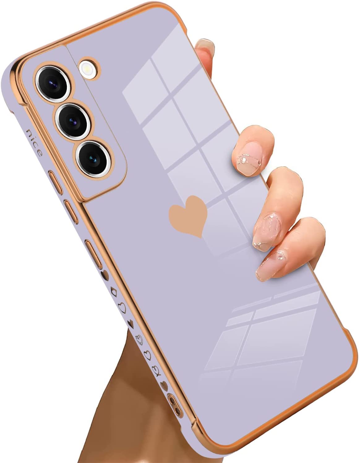 Samsung Galaxy S21 Case - Heart Design Electroplated Protective Cover | Durable Shockproof Phone Case for Everyday Use & Valentine's Gift