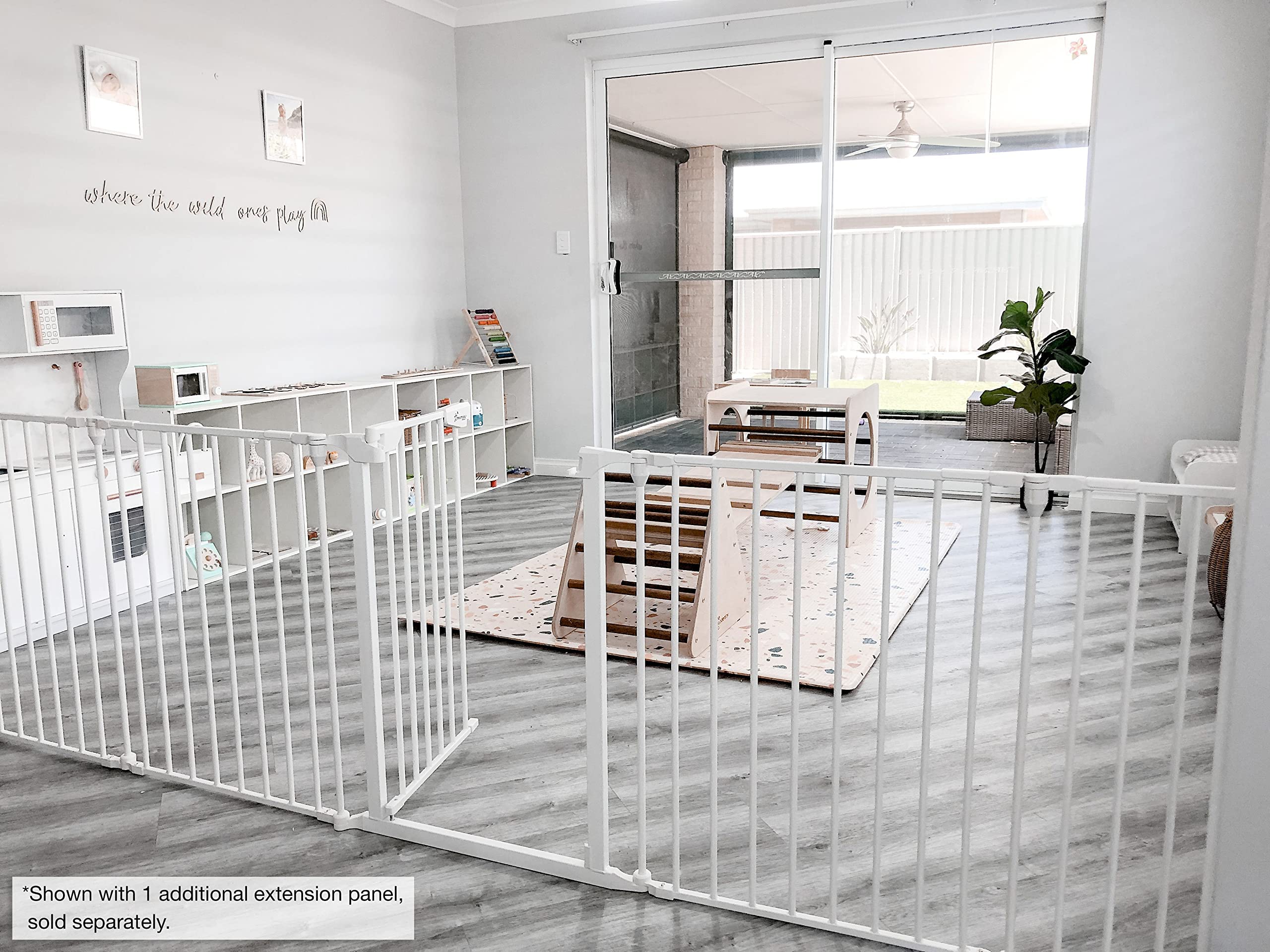 Dreambaby Mayfair Converta 3-in-1 Playpen - 6 Panel Baby Gate & Toddler Play Yard with Foldable Design | Safe & Secure Play Area for Infants & Kids | Perfect for Home, Nursery & Outdoor Use - White