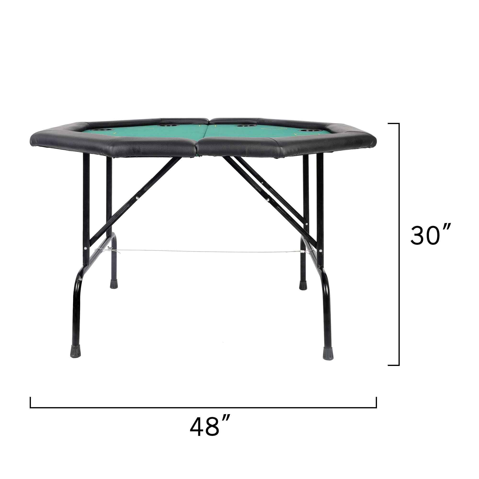 Foldable Poker Table with Felt Top & Cup Holders - Casino Style Texas Hold'em Game Table for Home & Parties | Portable Card Table for Poker Nights, Game Rooms & Casino-Themed Events