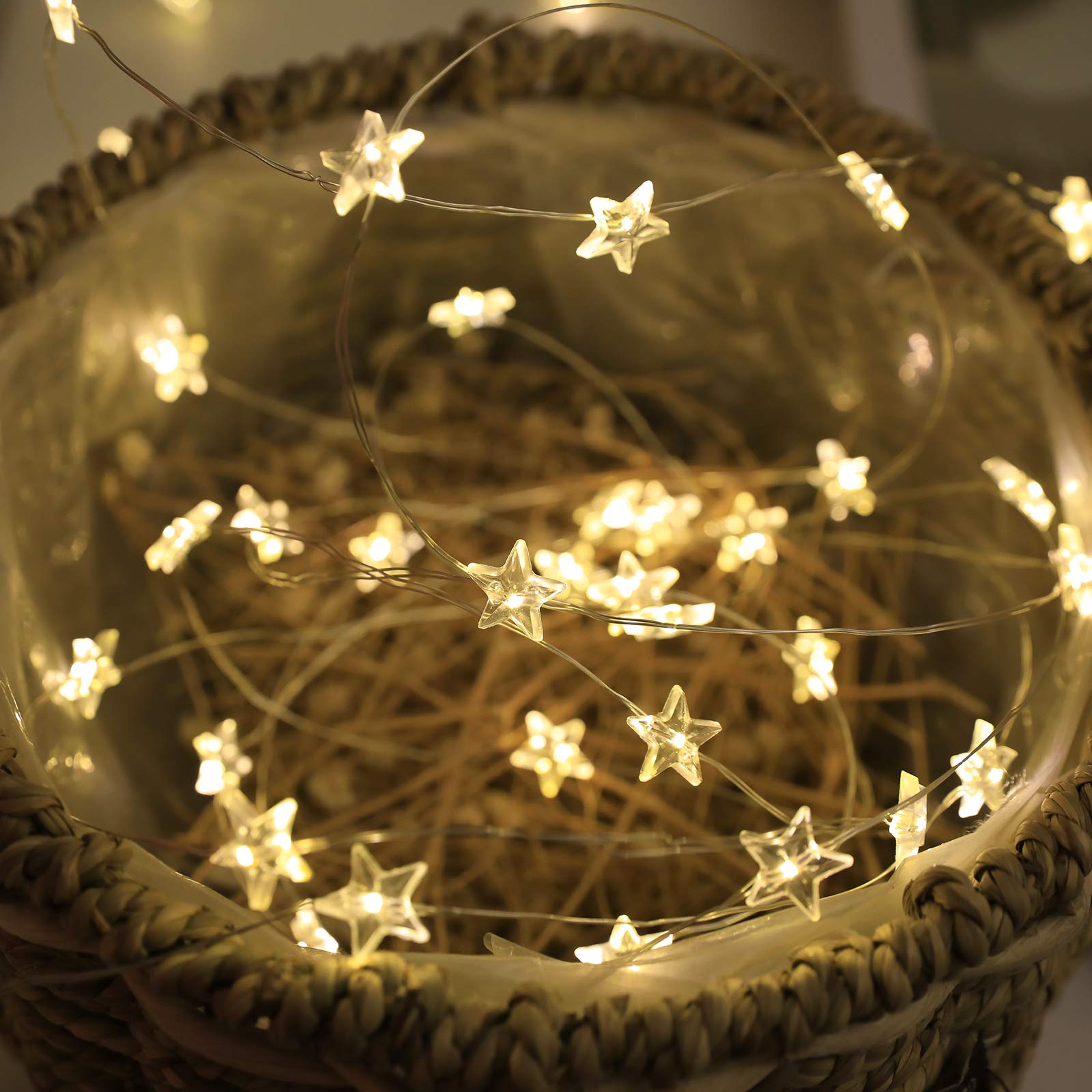 Twinkle Star 40 LED Fairy String Lights - 13ft Waterproof USB & Battery Operated Outdoor/Indoor Lights with Remote Control for Garden, Spring Decor, Bedroom, Party & Festival Decoration | Perfect for Weddings, Christmas, Patio & Backyard Lighting
