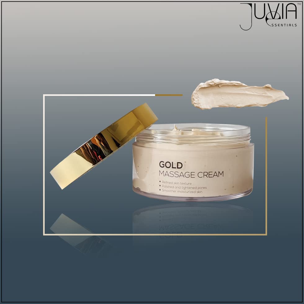 Juvia Essentials Gold Massage Cream 200g & Papaya Face Pack 200g - Anti-Aging Skincare Set for Glowing Skin | Perfect for Spa Day & At-Home Facial Treatments