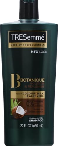 TRESemmé Botanique Nourish & Replenish Shampoo with Coconut & Aloe Vera - Paraben Free, Dye Free, Silicone Free for Dry Hair - 22 oz - Hydrating & Moisturizing for Daily Hair Care & Scalp Health