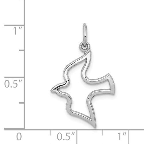 10K White Gold Dove Charm Pendant Necklace - Elegant & Dainty Jewelry for Women - Perfect for Gifts, Weddings & Everyday Wear