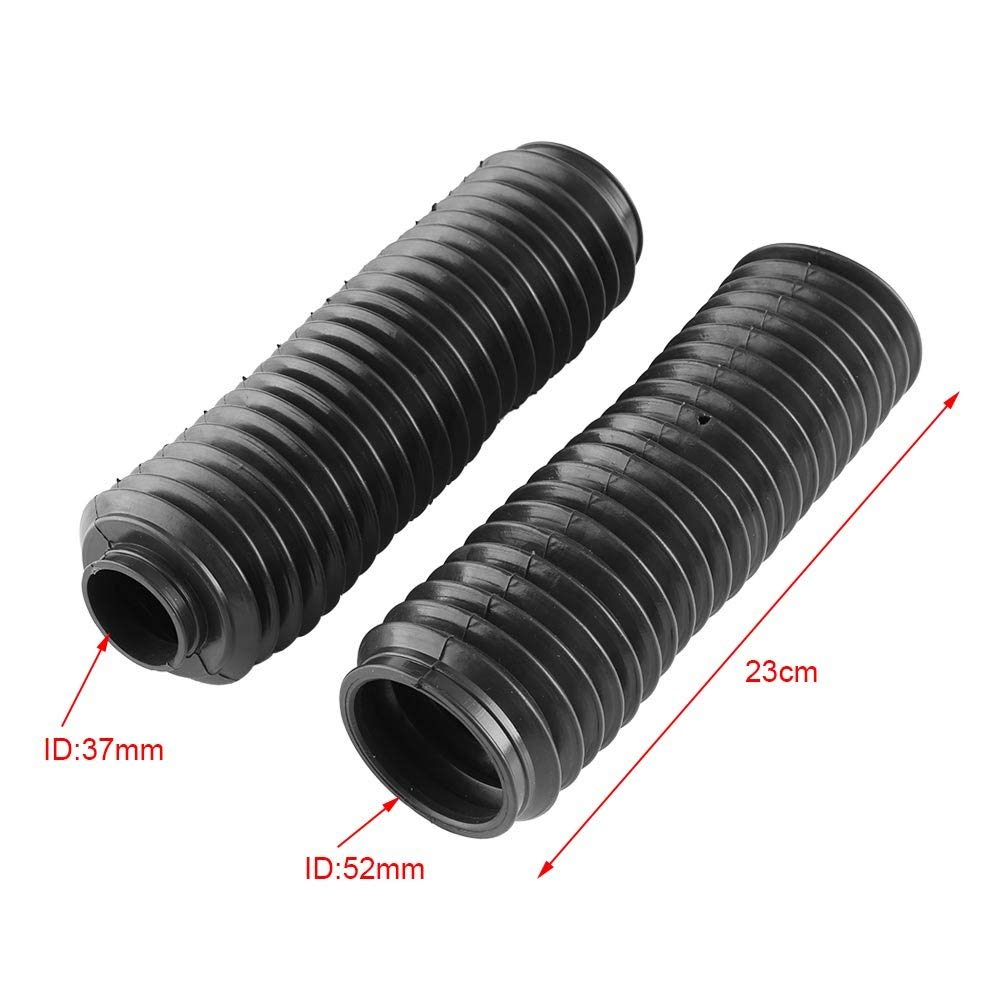 Black Motorcycle Fork Boots - 1 Pair Rubber Shock Cover Sleeves for ATV & Dirt Bike (9