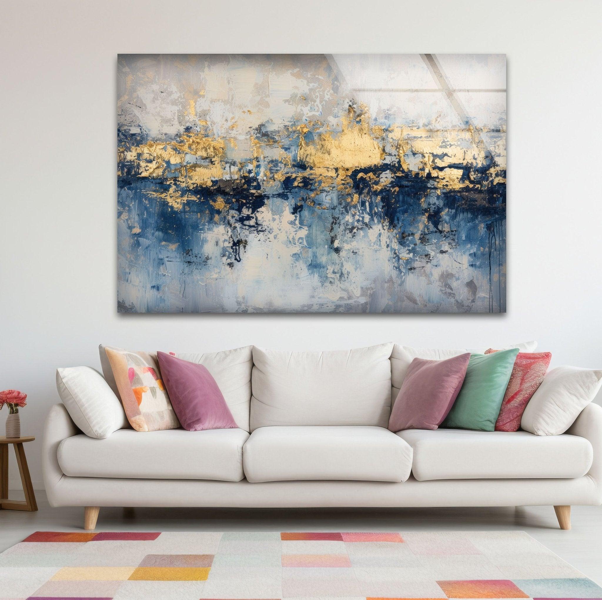 Abstract Earth Tone Glass Wall Art - Handmade Modern Home Decor for Living Room, Bedroom & Office