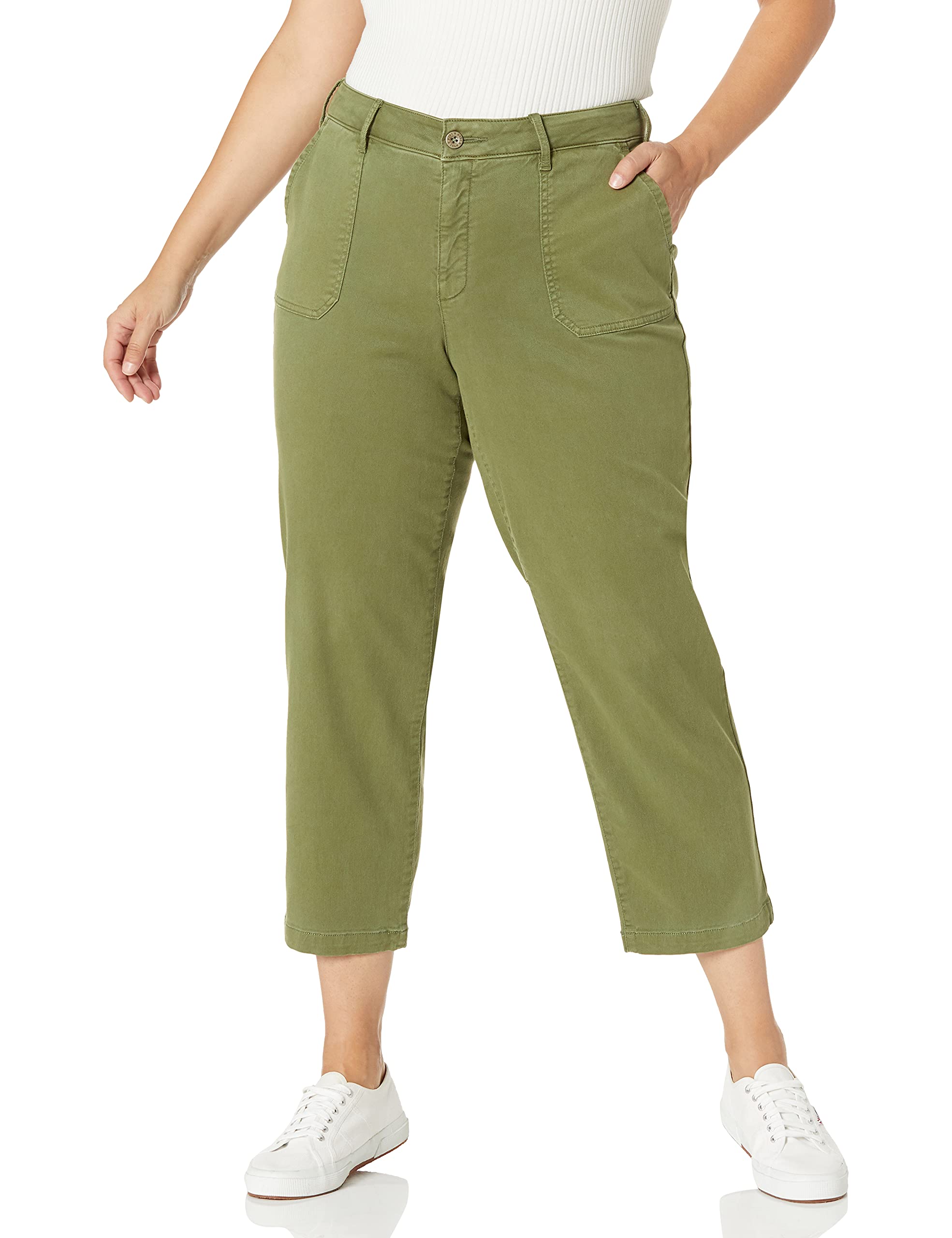 NYDJ Women's Straight Ankle Chino Pants - Comfortable Stretch Work Pants for Office & Business Casual Wear