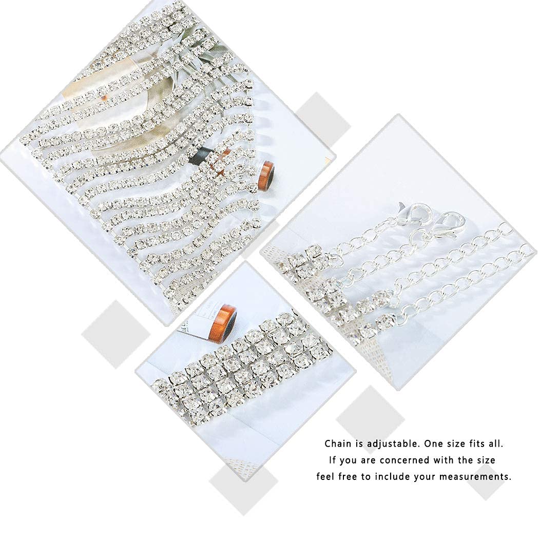 Silver Crystal Rhinestone Belly Chain for Women - Elegant Body Jewelry for Bikini, Beach, Nightclub & Festival Outfits | Sexy Underwear & Thong Accessory for Parties & Special Occasions