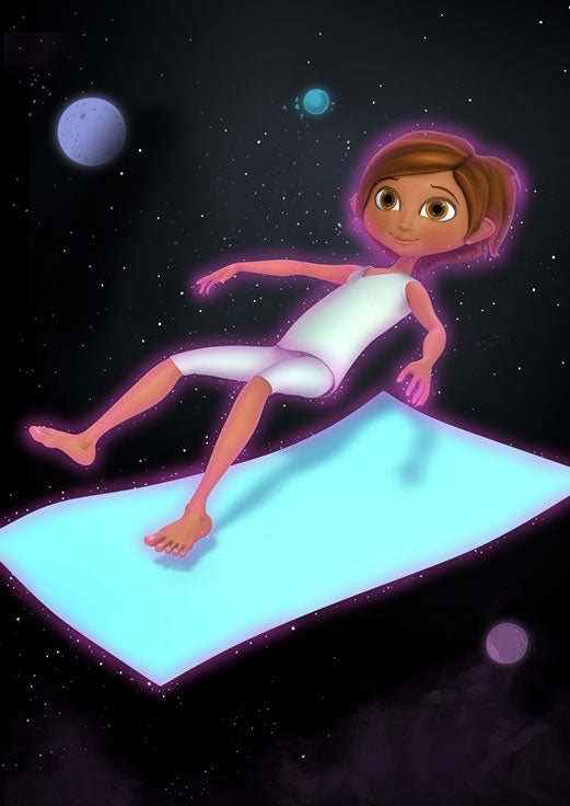 Kids Yoga Mat with DVD - The Magic Mat Children's Yoga Book Set for Fun Home Exercises & Classroom Activities