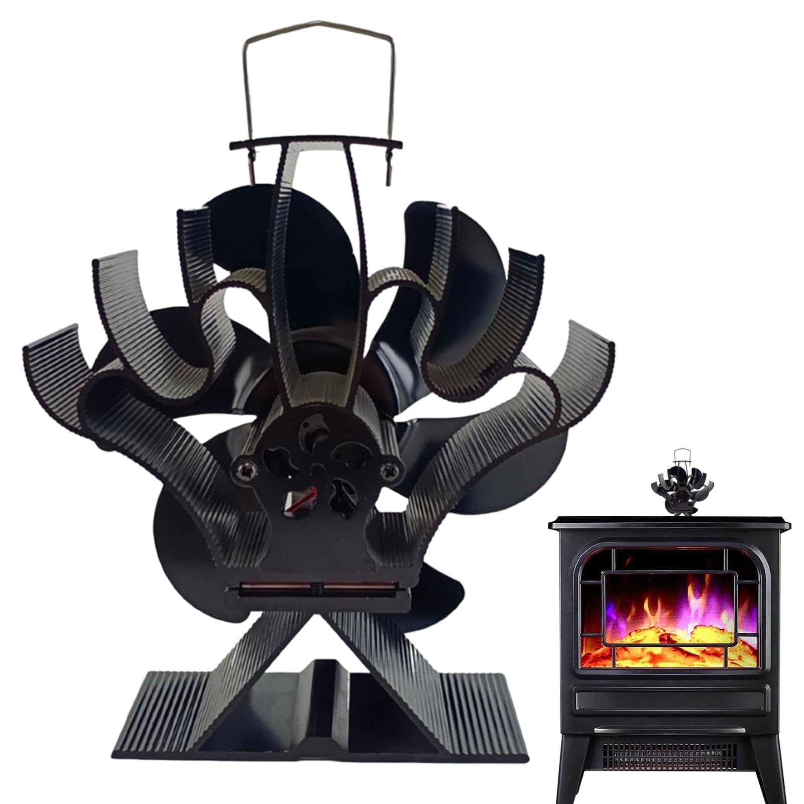 DSOPV Heat Powered Stove Fan - 6-Blade Silent Non-Electric Fireplace Fan for Efficient Heat Distribution | Perfect for Wood Burning Stove, Gas, Pellet, Log & Propane Heaters | Ideal for Cozy Home Heating & Energy Savings