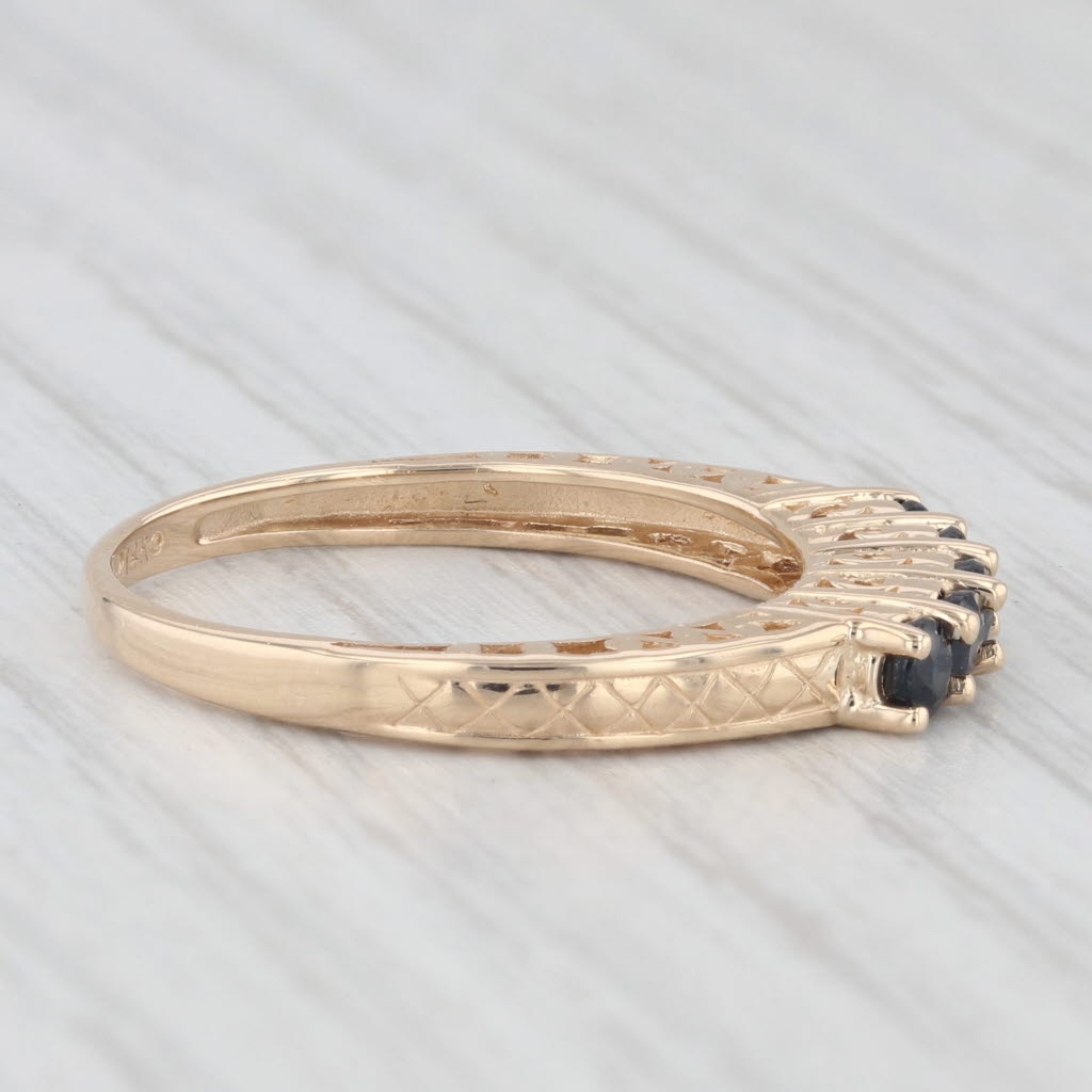 0.50ctw Blue Sapphire Ring 14k Yellow Gold Size 7.5 - Stackable Wedding Band, Anniversary Gift for Her, Perfect for Everyday Wear & Special Occasions