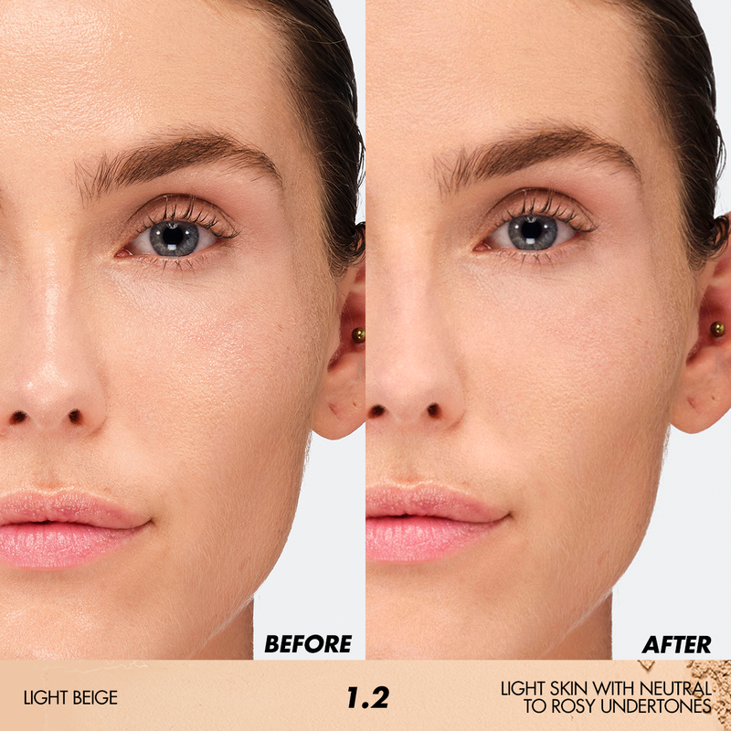 Mini HD Skin Setting Powder 1.2 Light Beige - Translucent Face Powder for Oily Skin, Oil Control & Pore Minimizing - Perfect for Makeup Setting & All-Day Wear (Professional & Everyday Use)