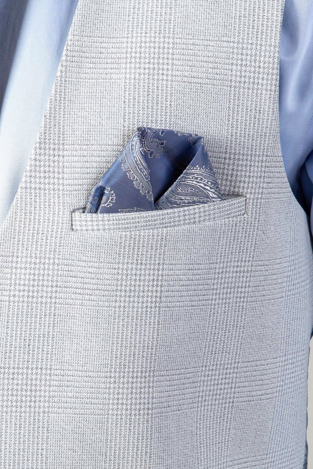 Marc Darcy Bromley Grey Stone Single Breasted Check Waistcoat for Men - Formal & Business Attire - Perfect for Weddings, Office Wear & Special Occasions