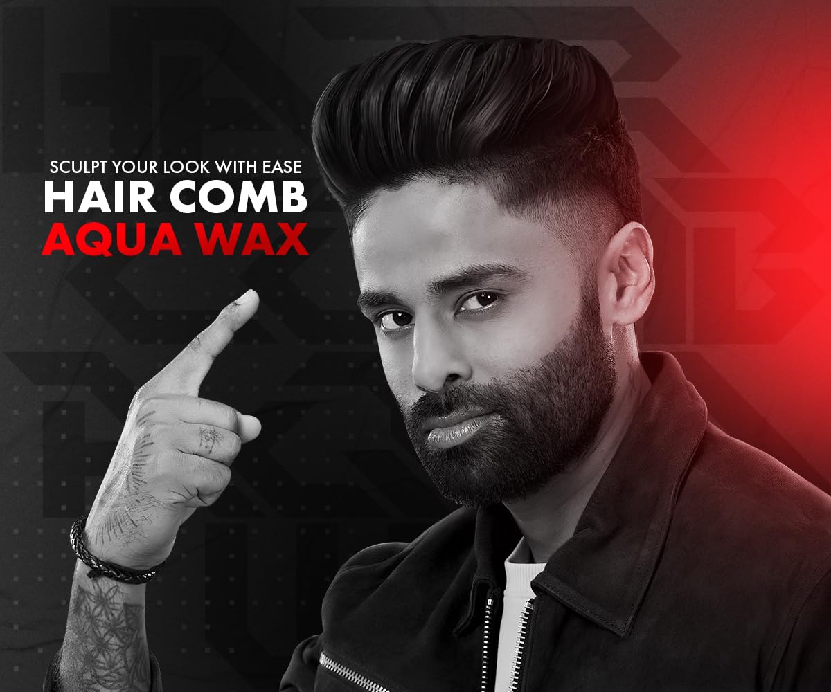 UrbanGabru Aqua Hair Wax for Men - Strong Hold & High Shine Styling Wax (260ml) | 2-in-1 Hair Gel & Wax for Wet Look | Perfect for Daily Styling, Parties & Professional Looks