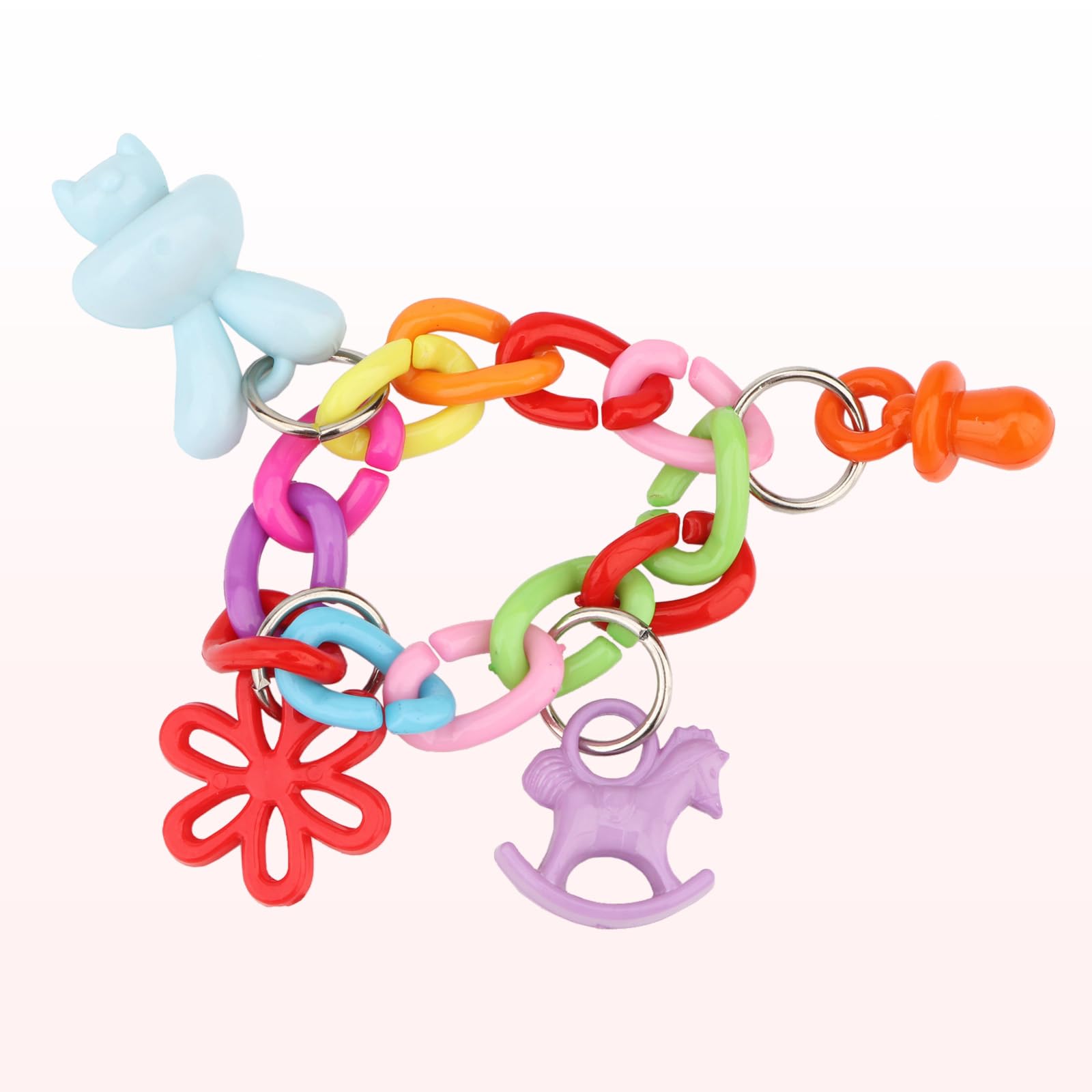 Colorful Plastic Parrot Chewing Toy - Hanging Swing Foot Bite Toy for Macaws, Lovebirds, Conures, Cockatiels & Budgies | Durable Bird Entertainment for Cage Play & Training