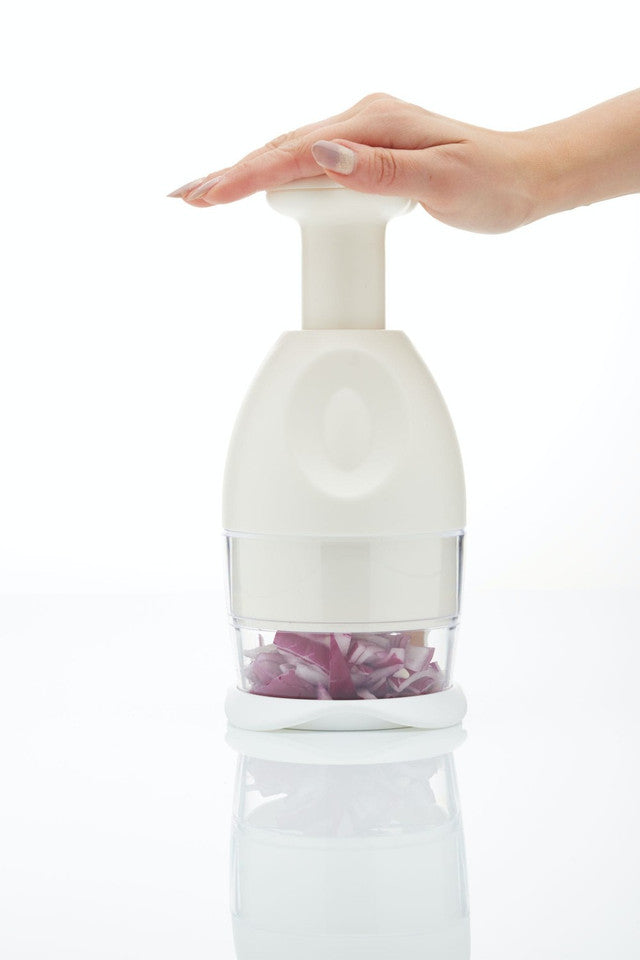 KitchenCraft Food Chopper with Revolving Blade - Manual Vegetable Cutter for Onions, Nuts & Herbs - Perfect for Meal Prep, Salads & Cooking