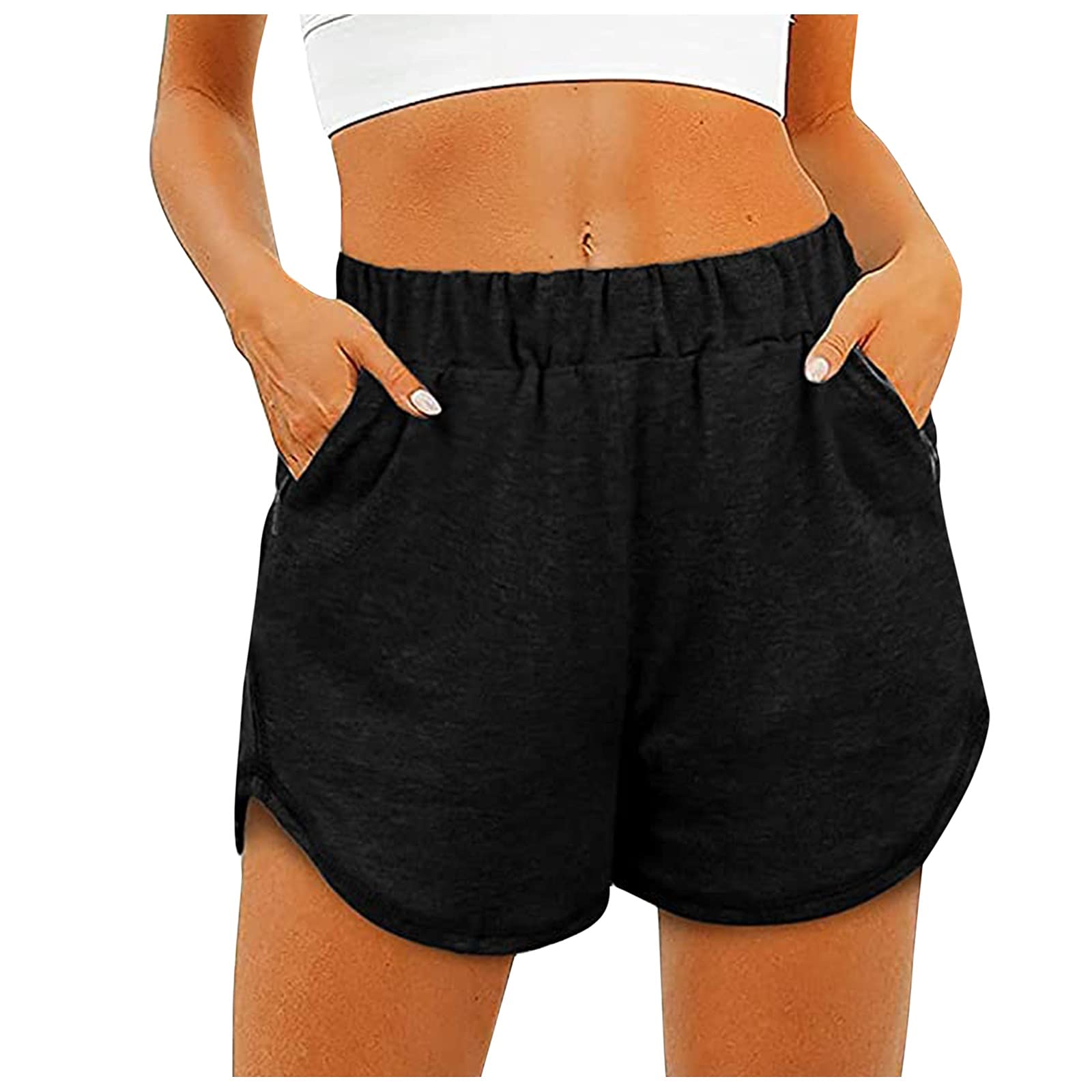 Women's Workout Running Shorts with Zipper Pockets - Athletic Dolphin Shorts for Yoga, Gym & Casual Wear | Comfortable Formal Dresses Alternative