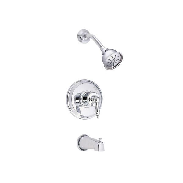 Danze Prince Chrome Single Handle Pressure Balance Tub and Shower Faucet with Rough-in Valve - Perfect for Modern Bathroom Renovations and Spa-Like Shower Experiences