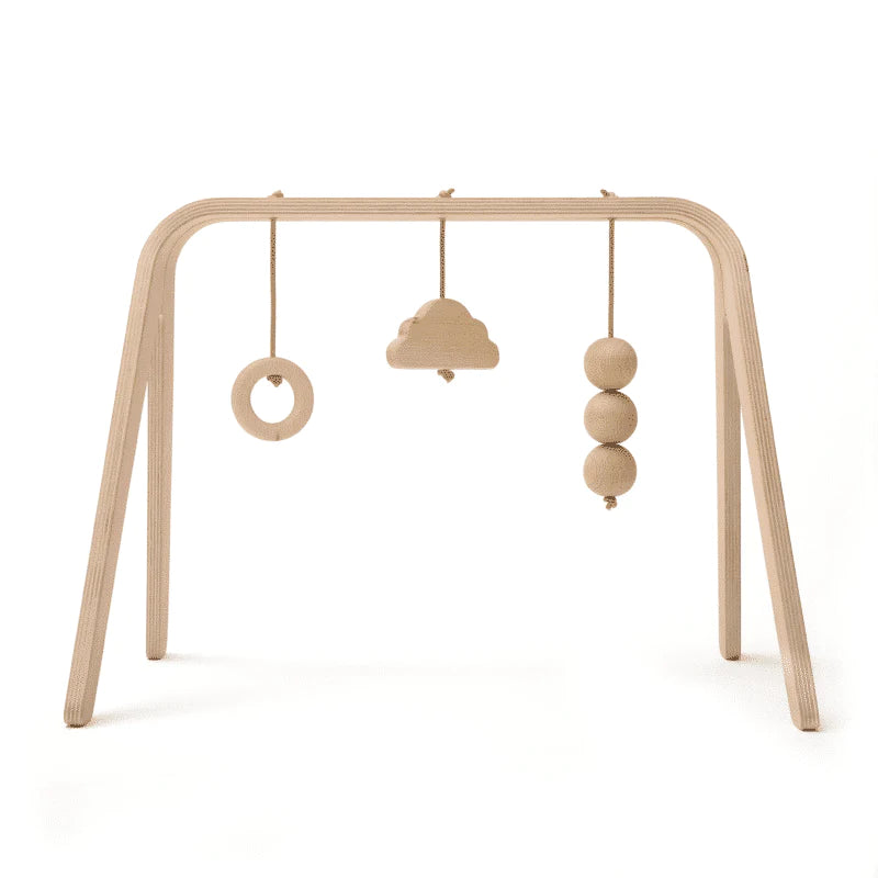 Charlie Crane Naho Wood Activity Arch with Wooden Toys - Montessori Baby Play Gym for Sensory Development & Tummy Time - Perfect for Nursery & Playroom Decor