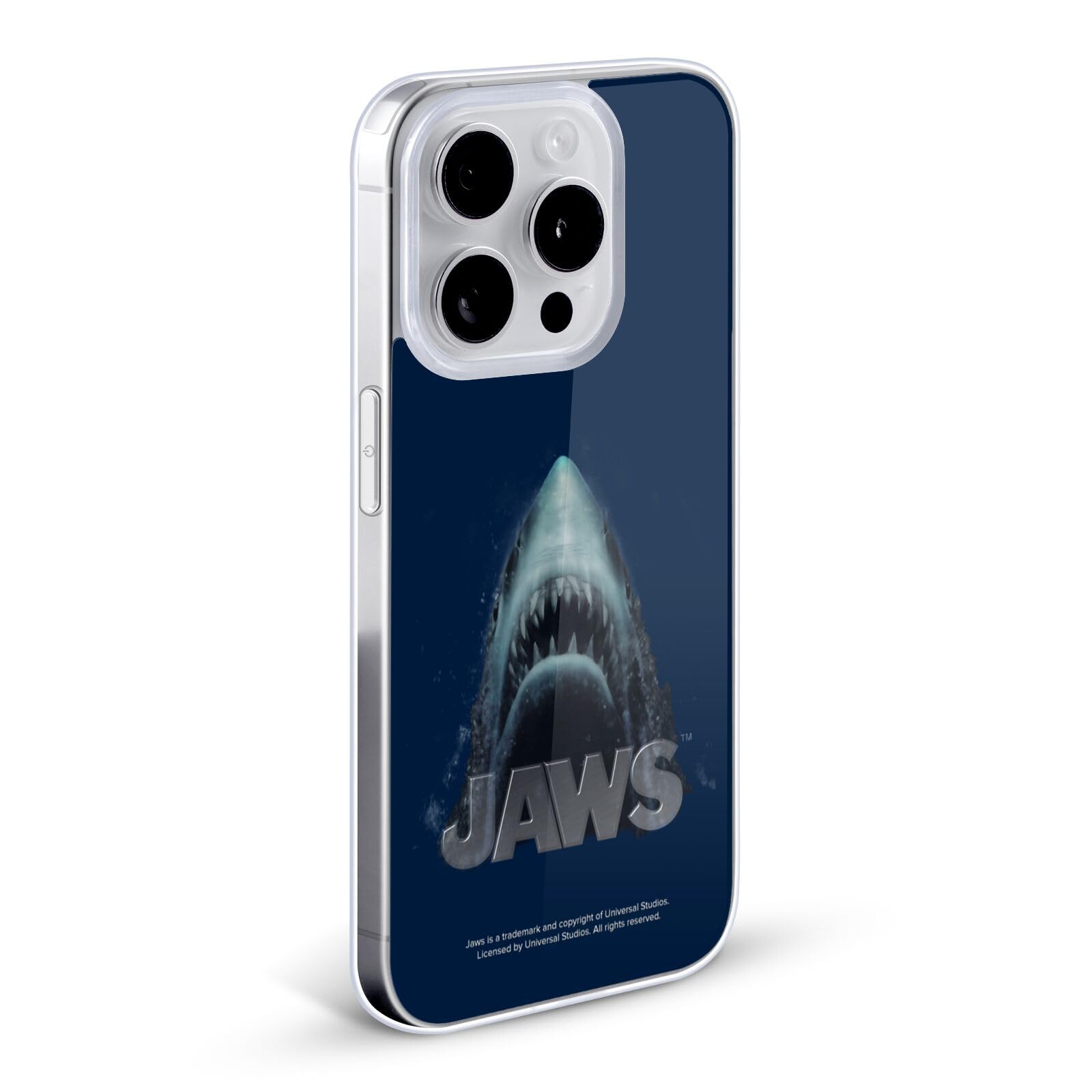 Officially Licensed Jaws Illustration Soft Gel Case for Apple iPhone 11 Pro Max - Shark-Themed Protective Phone Cover for Movies, Beaches & Horror Fans