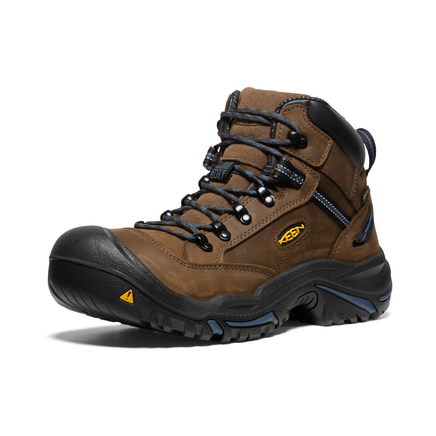 Men's Braddock AL Waterproof Steel Toe Work Boots - Bison/Ensign Blue | Durable Safety Shoes for Construction, Hiking & Outdoor Work