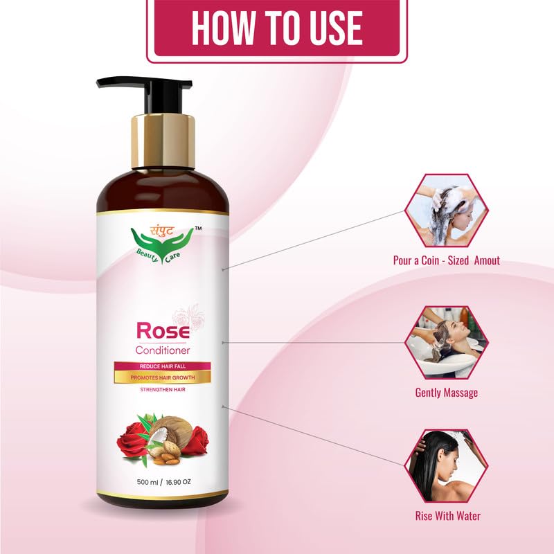 Rose Hair Conditioner for Oily Hair - Promotes Hair Growth & Strengthens Hair - Ideal for Daily Use & Scalp Care
