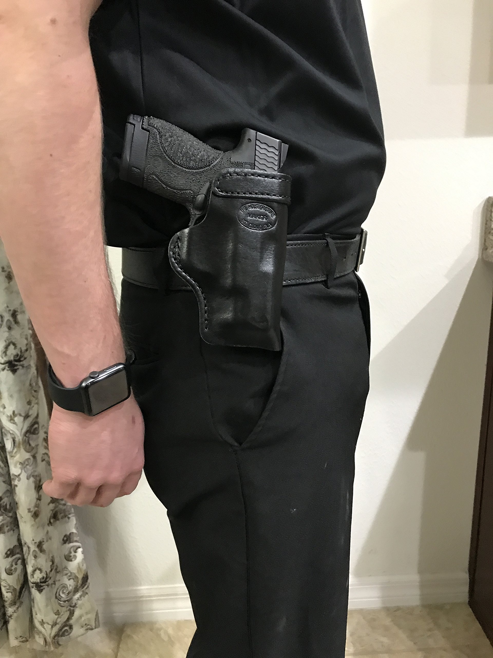 Sig Sauer P938 Paddle Holster with CT Laser - Right Hand Brown Concealed Carry Gun Holster for Comfortable & Secure Everyday Use