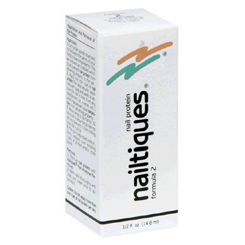 Nailtiques Nail Protein Formula 2 - 0.5 oz Bottle (2-Pack) | Strengthens & Repairs Weak, Peeling Nails | Perfect for Manicures, Nail Care & Healthy Growth