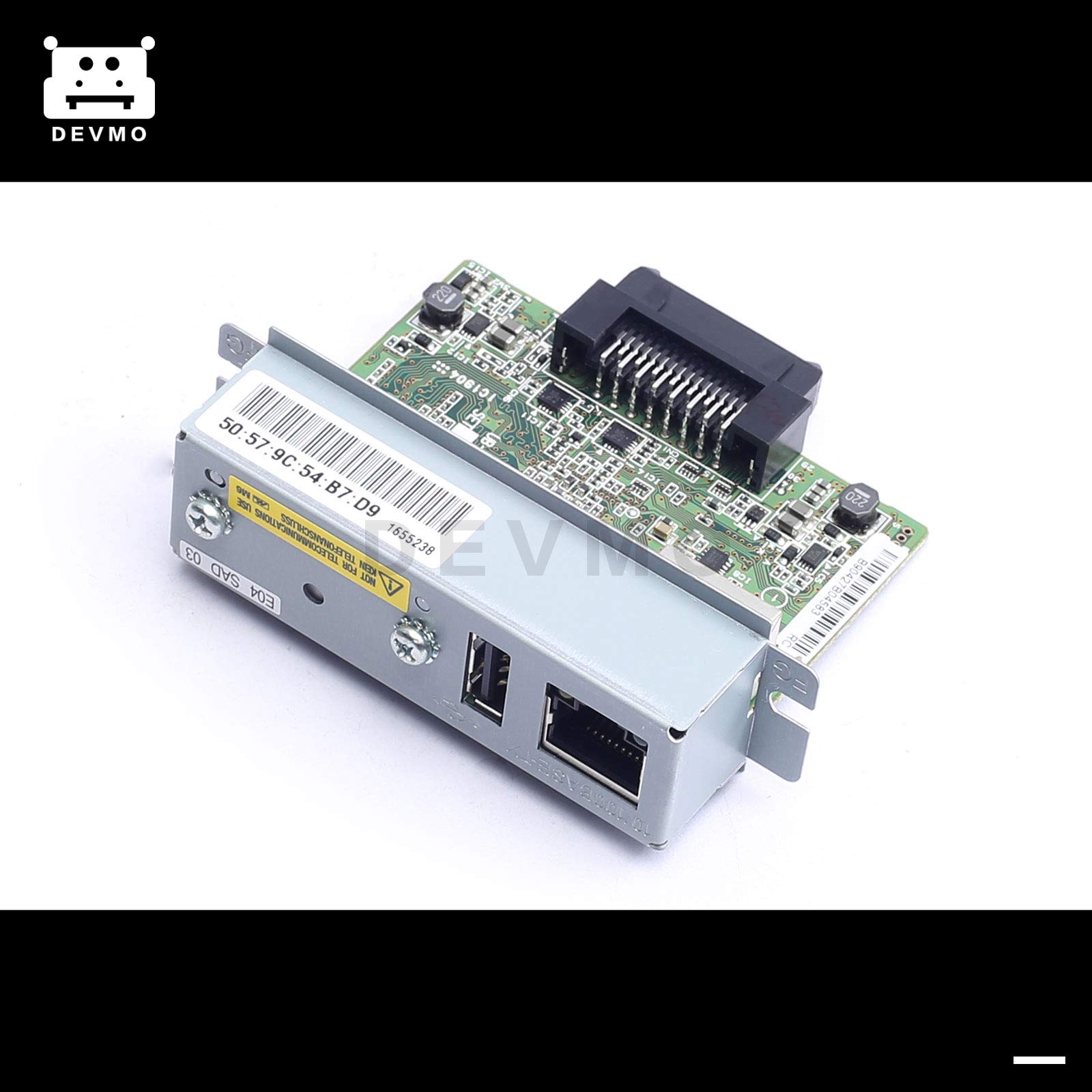 DEVMO UB-E04 Ethernet Interface Adapter Compatible with C32C824541, TM-U220PB, T81, U288, T88IV Printers - High-Speed USB Connectivity for Office & Retail POS Systems