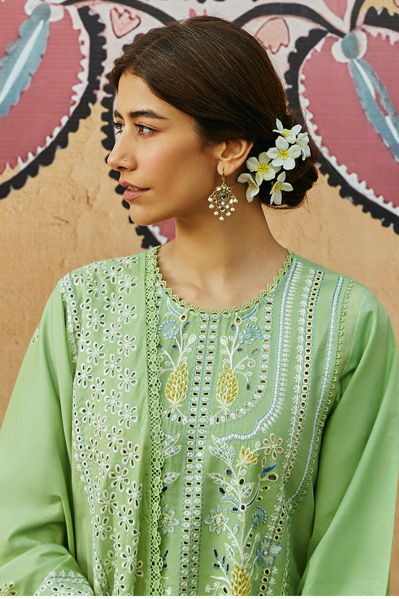 GARDEN GRACE 3-Piece Embroidered Lawn Suit for Women - Floral Summer Outfit for Garden Parties, Weddings & Outdoor Events